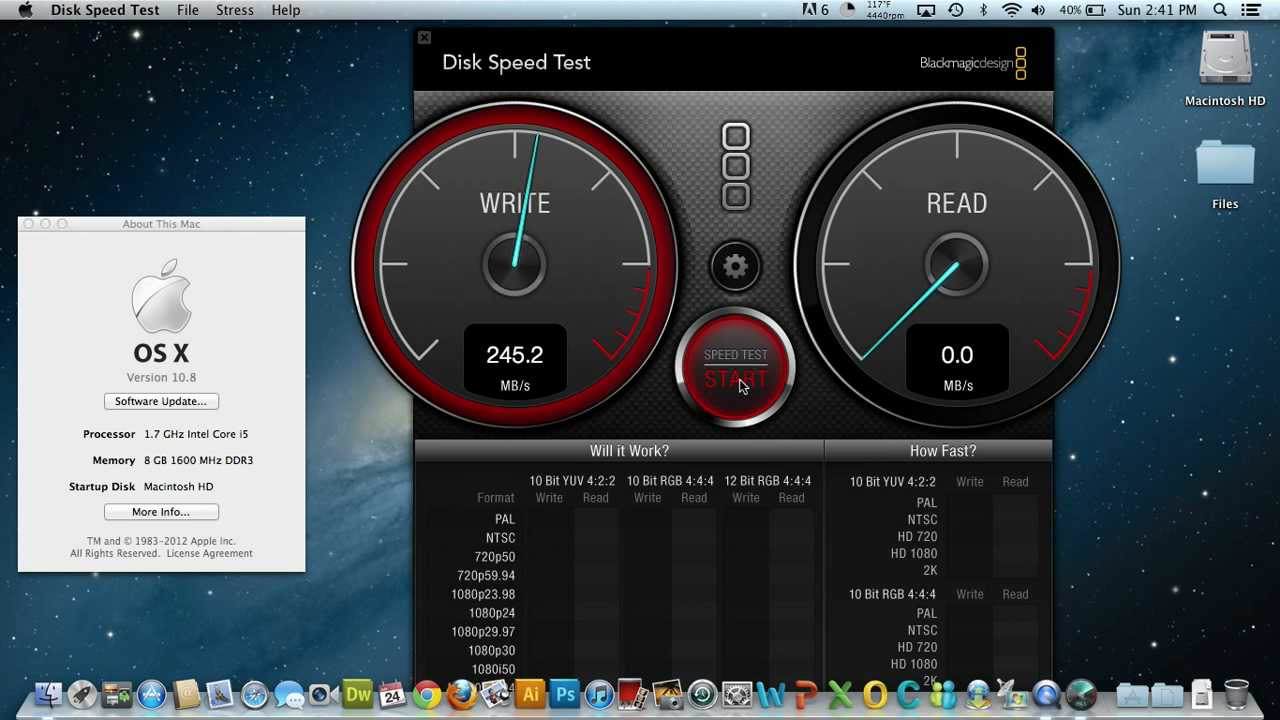 blackmagic disk speed test windows 8